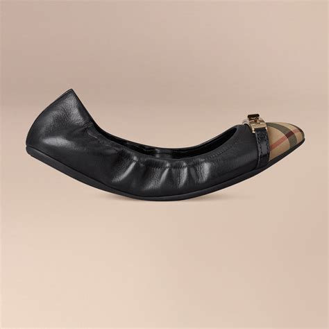 burberry horseferry check leather ballerinas|Women's Luxury Loafers and Ballerinas.